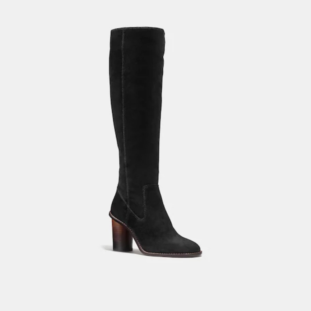 Coach ombré heel black suede boots